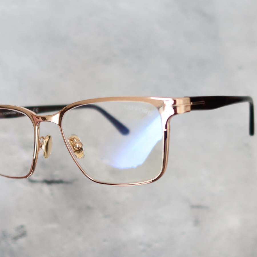 TOM FORD べっ甲柄 メガネ(度あり) TOM FORD EYEWEAR メガネ トムフォード スクエア ゴールド ブラウン