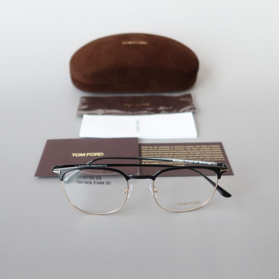 【値下げ】 メガネ トムフォード TOM FORD サーモントブロー ブラック 新品 眼鏡 黒 オシャレ ハーフ 伊達メガネ セミリム FT5549 【L2488797628】(13450円)