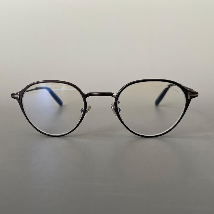 【並行輸入品】トムフォード メガネ TOM FORD ボストン FT5917 眼鏡 グレー メタル メンズ レディース 新品 ブルーライトカット 銀 細身 イタリア製 爆買の画像