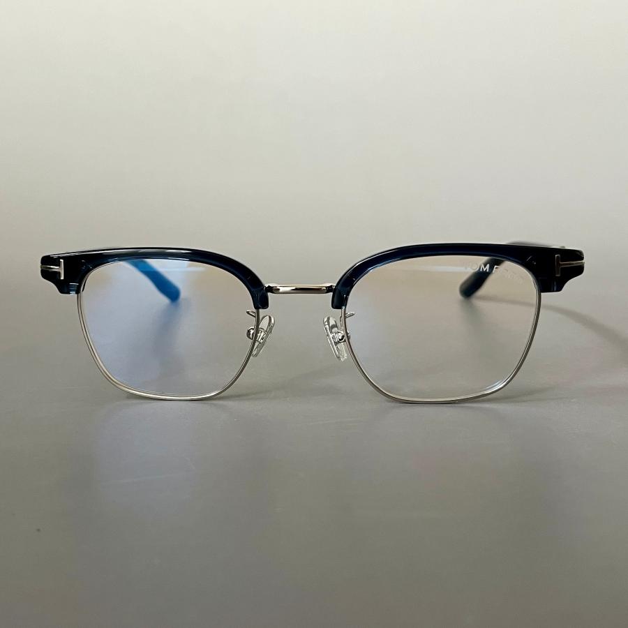 トムフォード メガネ サーモント ブロー ブルー シルバー 青 銀 軽い TOM FORD EYEWEAR 【並行輸入品】TOM メガネ トムフォード サーモント