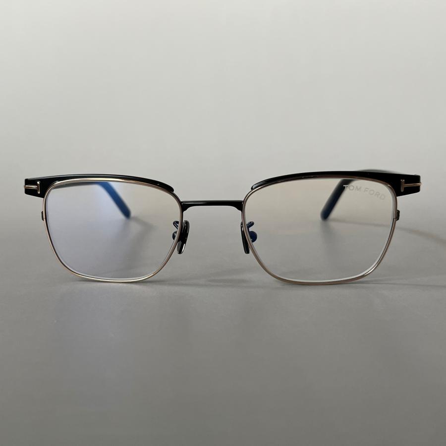【並行輸入品】トムフォード メガネ TOM FORD サーモント ブロー FT5854 眼鏡 ブラック ゴールド 黒 金 男女兼用 ブルーライトカット メタル 希少フレーム_2