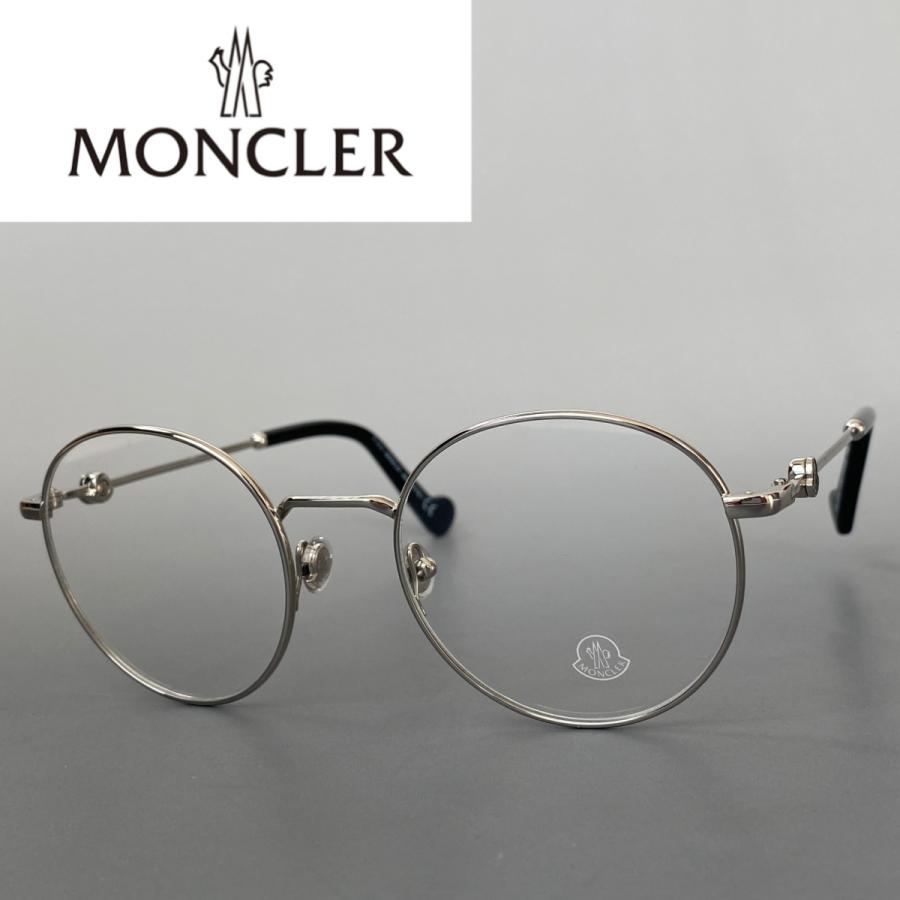 MONCLER メガネ モンクレール オーバル シルバー メタル 新品 フルリム 