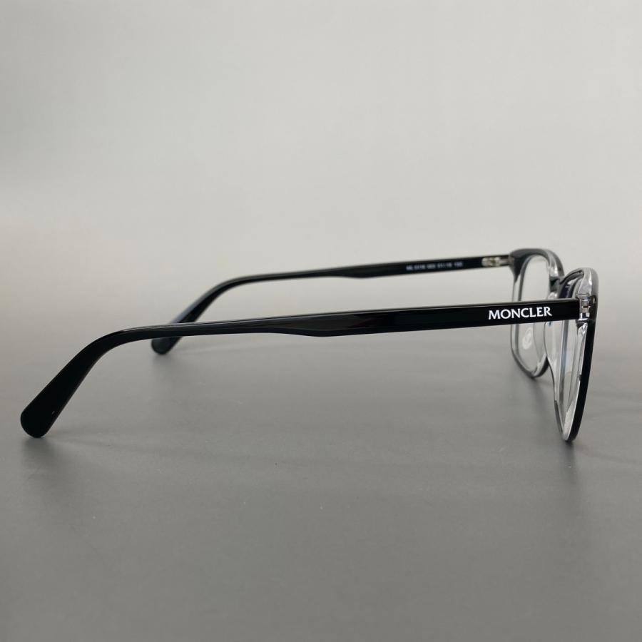 MONCLER メガネ モンクレール クリア ブラック 新品 ウェリントン 黒  