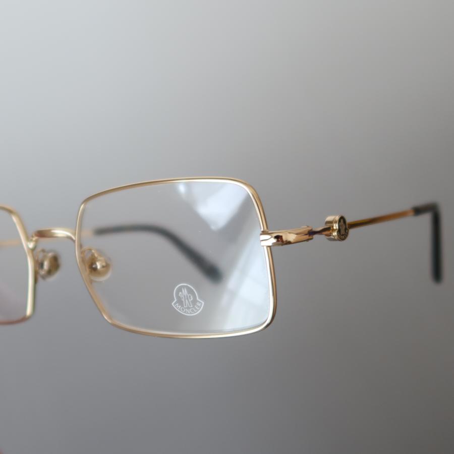 メガネ MONCLER モンクレール スクエア ゴールド フルリム 新品 ゴールド メタル 眼鏡 金 めがね メンズ レディース レクタンギュラー  ML5127