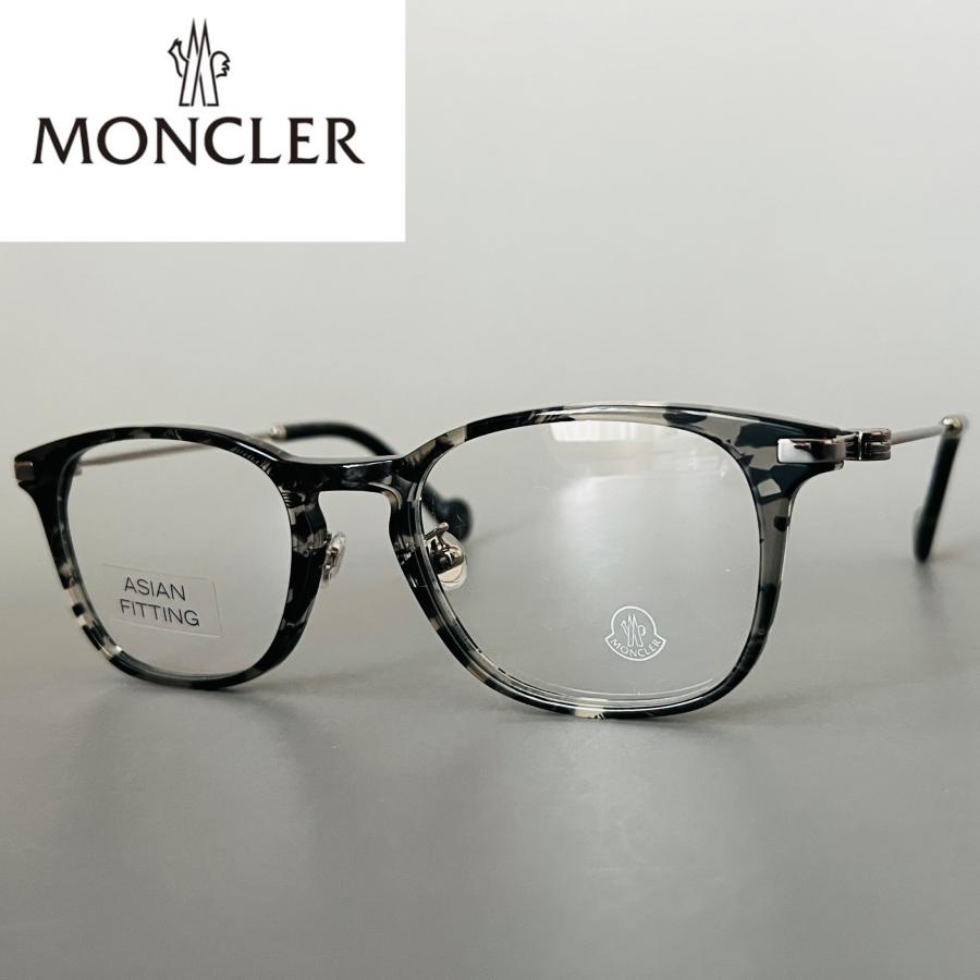 MONCLER メガネ モンクレール ボストン グレー べっ甲柄 新品 MONCLER メガネ モンクレール ボストン グレー べっ甲柄 新品