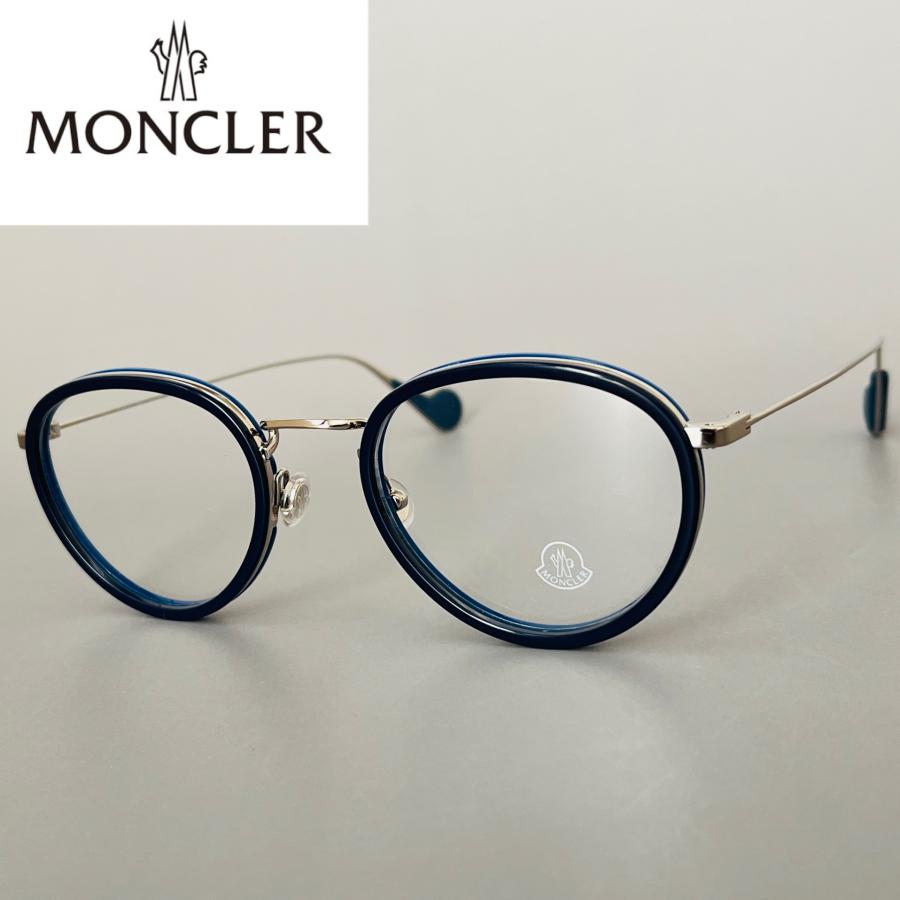 MONCLER モンクレール ML5139-D ブルーフレーム 度入り 眼鏡 MONCLER メガネ モンクレール メンズ レディース 新品 オーバル ブルー