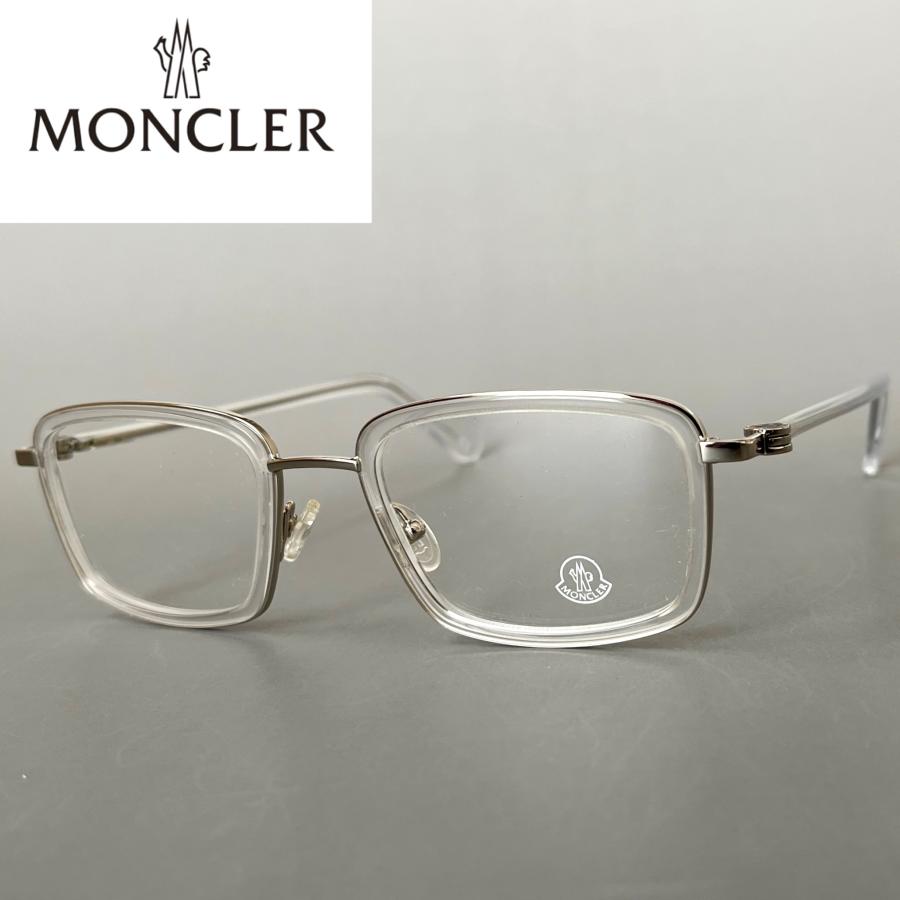 MONCLER（モンクレール） メガネ スクエア 新品 クリア シルバー