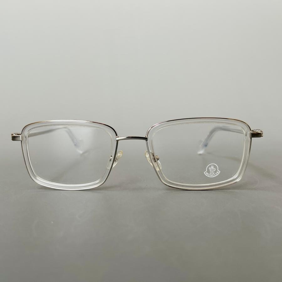 MONCLER（モンクレール） メガネ スクエア 新品 クリア シルバー