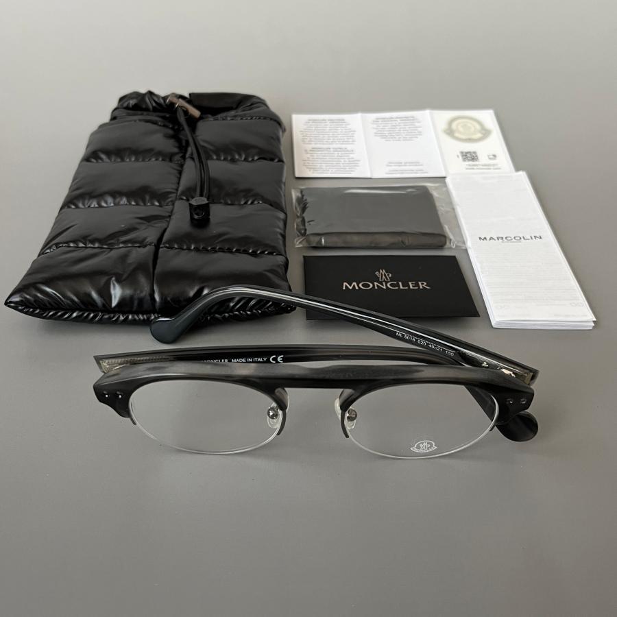 メンズ MONCLER ML5016 001 メガネ フレーム ブラック ハーフリム