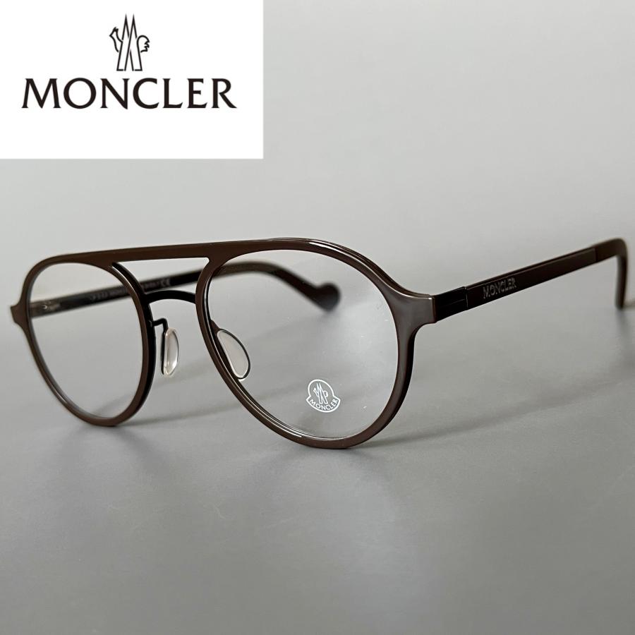 MONCLER（モンクレール） メガネ ラウンド ML5035 ツーブリッジ 新品