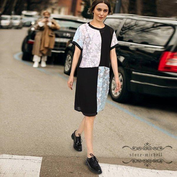 レディースファッション お買得限定品 夏売れ筋 レディース ひざ丈ワンピース 半袖 婦人服 花柄 丸首 着痩せ ゆったり 不規則 代 30代 40代 きれいめ Xgatx0nevy Www Ludlowbar Com Au