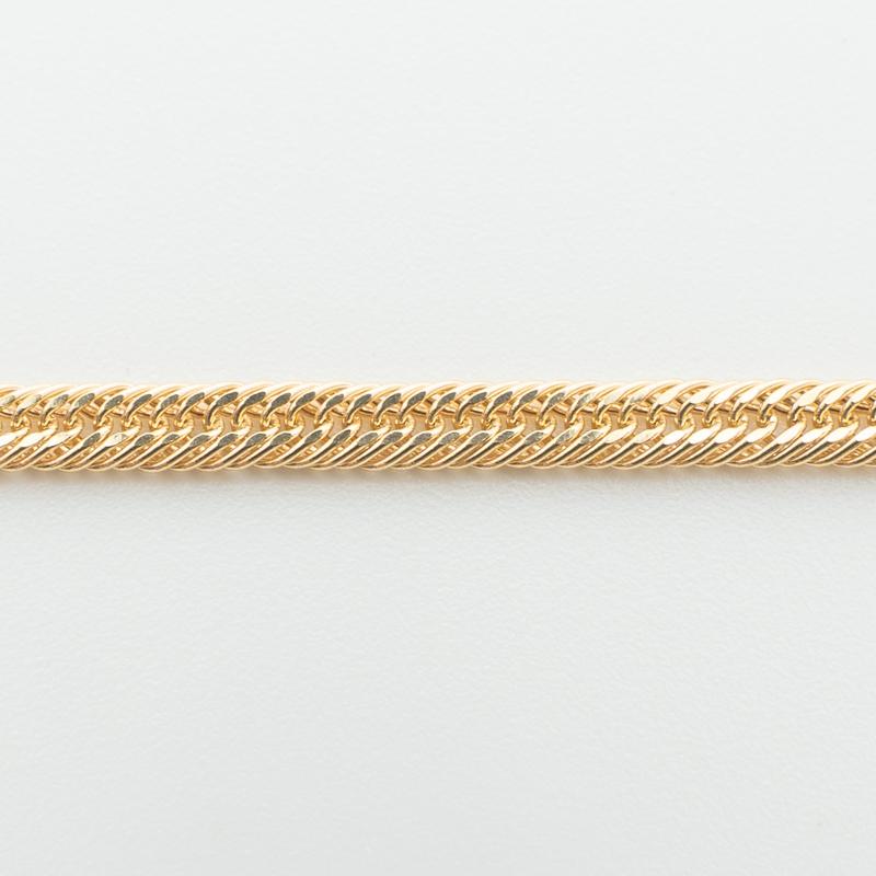 K18 18金 中空喜平ブレスレット（2面カットクワドループル）16cm/2.5g