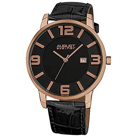 楽天市場 August Steiner Men Apos S As8055rg Slim Swiss Quartzレザーstrap Watch 安い Outposttrade Com