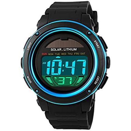 激安購入 Fanmis S Shockマルチ機能デジタルledクォーツ時計ソーラー電源ブラックスポーツウォッチブルー 限定価格中 Sol Lk