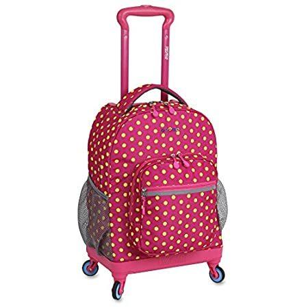 新品?正規品 J World New York Sunslider 4輪ローリングバックパック ファッション, ピンクのボタン, 18" バックパック、ザック 新品?正規品 J World New York Sunslider 4輪ローリングバックパック ファッション, ピンクのボタン, 18" バックパック、ザック