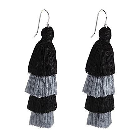 安心の日本製 Layeredイヤリングタッセルスターリングシルバーフックbohemia Four Ethnic階層型スレッドイヤリング Bonnie 11s 保管 Jeromejack Fr