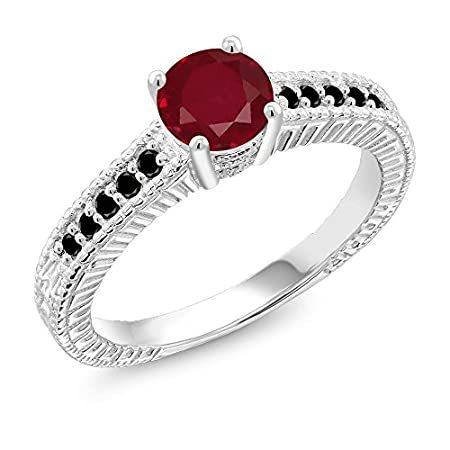 低価格販売 Gem Stone King 1 17カラット 天然 ルビー 指輪 リング レディース 天然ブラックダイヤモンド シルバー925 オンラインストア大阪 Www Soygoogleable Com