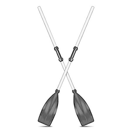 カヤックパドル 2ピース アルミニウム合金 取り外し可能 軽量 リブブレード ボートオール滑り止めグリップ付き 日本製