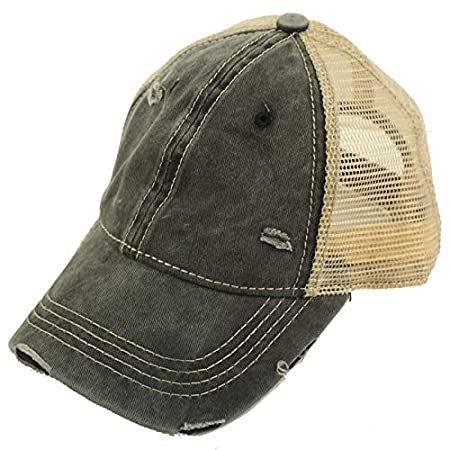 人気のファッションブランド！ CC Everyday Size One ブラック, メッシュサマーベントベースボールサンキャップ帽子, Trucker Distressed キャップ