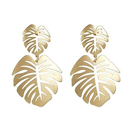高級素材使用ブランド Palm Bohemia Earrings Dangle Leaf Monstera JOYID Leaves Jewel Earrings Drop イヤリング