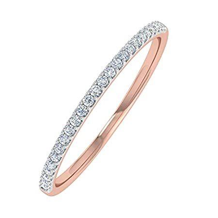 激安店舗 天然ラウンドダイヤモンド 0.08カラット（ctw）10Kゴールド レディース IGI認定 - リング 重ね付け可能 結婚記念 指輪