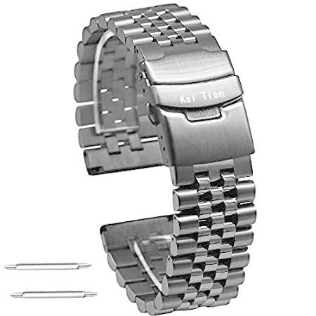 ランキング1位獲得 Kai Tian プレミアム3次元効果 ステンレススチール時計バンドストラップ mm 22mm ラウンド 頑丈なメタル時計ブレスレット ダブルロッ 人気ショップが最安値挑戦 Istx Edu Ec
