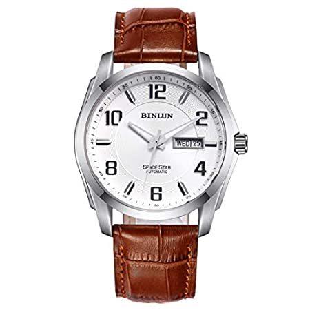 税込 防水 ステンレススチール アウトドア メンズ 自動腕時計 Binlun 海外から日本未入荷の人気アイテムを直輸入 機械式腕時計 Bro 1 Leather Brown クリスマスギフト 父の日 メンズ腕時計 Affaires Sociales Gouv Cg