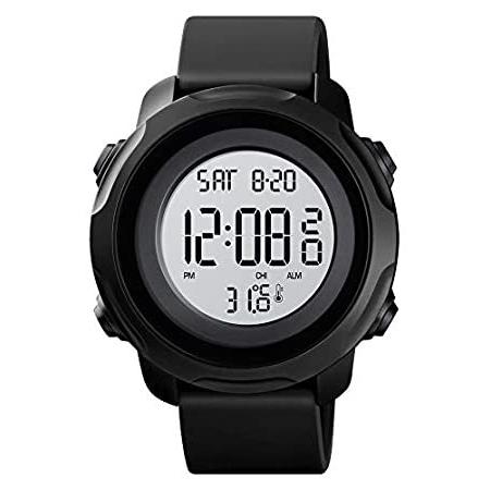 贈る結婚祝い 5気圧防水 スポーツ アウトドア ストップウォッチ デジタル温度計腕時計 海外から日本未入荷の人気アイテムを直輸入 電子腕時計 ブラックホワイト カウントダウンアラーム レディース メンズ メンズ腕時計 Meorboston Org