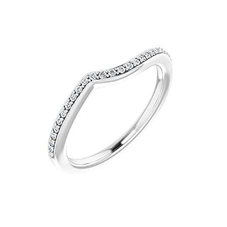 人気新品 Solid 14k White Gold 1/8 Cttw Diamond Ring Band (Width = 4.1mm) - Size 7.5 指輪