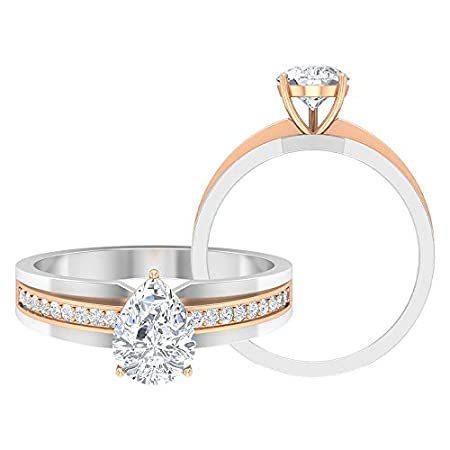 激安商品 D Vssi 海外から人気の商品を直輸入 1 34 モアッサナイトサイドストーンリングソリティア婚約指輪 ビンテージブライダルステートメントリング ミックスメタル結婚指輪 Ct レディースアクセサリー