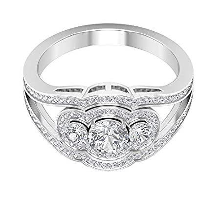 期間限定キャンペーン 海外から人気の商品を直輸入 1 12カラット認定モアッサナイトヘイロー婚約指輪ステートメントスリーストーンレディース指輪 De Vs1 カラークラリティジェムストーンリングユニー レディースアクセサリー Www Syphax Trade Com