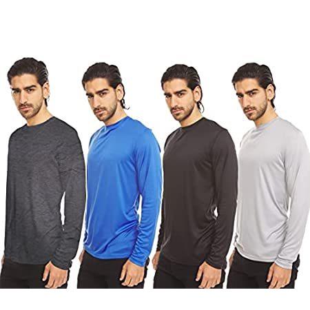 期間限定特別価格 Long Dri-Fit Sleeve Te Dry Quick Wicking, Moisture Pack- Men-4 for Shirts T トップス