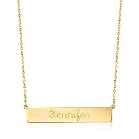 驚きの価格 Ross-Simons inches 16 Necklace. Bar Gold Yellow 14kt - Name ネックレス、ペンダント