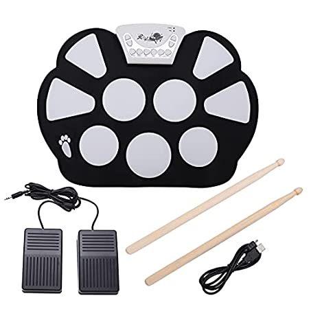 特別価格 Up Roll Electronic Pad, Practice Drum Up Roll Drum Elec Portable Pads 9 Set ドラムセット