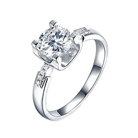 【人気No.1】 Simple Solitaire Engagement, Rings Silver Sterling Gualiy Design Mo Carat 1 指輪