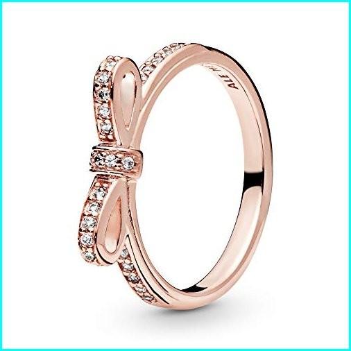 柔らかな質感の PANDORA Sparkling Bow Ring, PANDORA Rose, Cubic Zirconia, Size 7.5, collectionSHIBA Store d503755f
