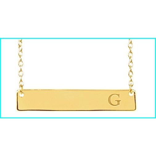 【60%OFF】 Gold Vermeil Initial Bar Necklace for Women, 16-18 Inches, Strong Lobster Clasp in Sterling Silver, 本家屋 4dcf7a75