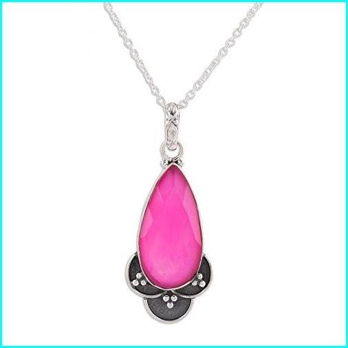 海外ブランド NOVICA Chalcedony .925 Sterling Silver Pendant Necklace, 17.25