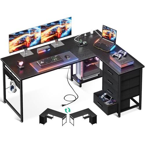 パソコンデスク 引き出し付き 机 pcデスク 幅106cm ゲーミングデスク Amazon | パソコンデスク 幅106CM/126/146/160/166CM、奥行き60cm、高