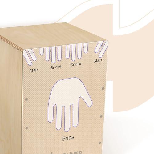 Donner カホン Cajon 打楽器 木製 フルサイズ ボックスドラム 内部