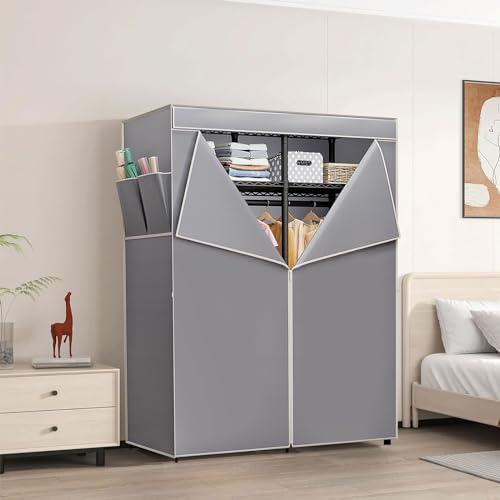 Huaniun ワードローブ カバー付き ハンガーラック 頑丈 大容量 洋服