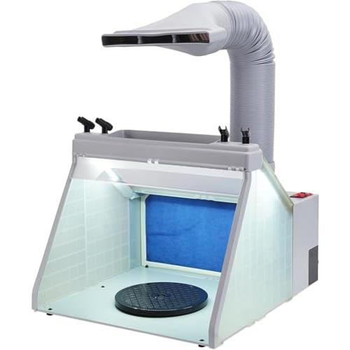 Ausuc 塗装ブース スプレーブース LED照明 エアブラシホルダー 置き棚