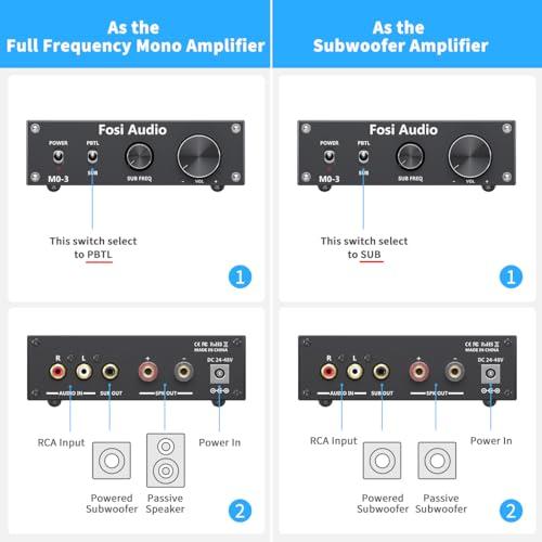 Fosi Audio M03 サブウーファーアンプ 200W TPA3255D2 ミニステレオパワーオーディオアンプ HI-FI小型 デジタルプ_4