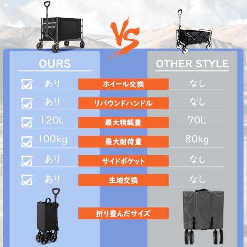 キャリーワゴン 大容量120L 耐荷重100kg アウトドアワゴン 折り畳み式キ Amazon.co.jp: Raynesys キャリーワゴン 大容量120L 耐荷重100kg
