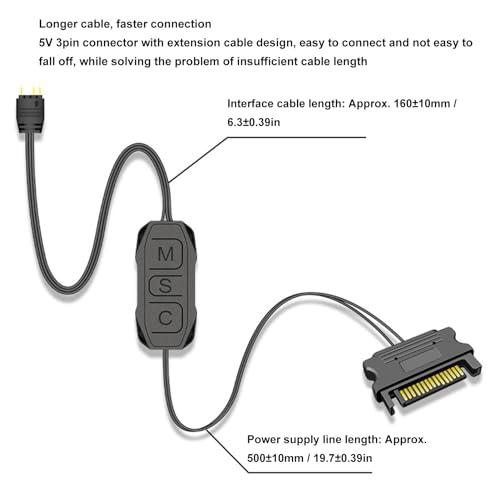 ARGB コントローラ、5V 3Pin ミニ PC ファンコントローラキット、複数