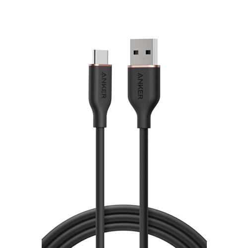 Anker USB-C ＆ USB-A ケーブル Flow 絡まないケーブル 15W 結束バンド付き USB-C機器対応 シリコン素材採用 Ga