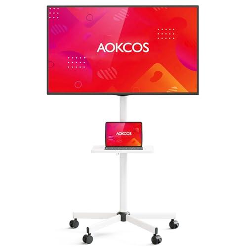 AOKCOS テレビスタンド 壁寄せテレビスタンド 移動式 テレビ台 32-65インチ対応 キャスター付き 高さ調整可能 首振り可 チルト 木製ベー AOKCOS テレビスタンド 移動式テレビスタンド テレビカート 32-65