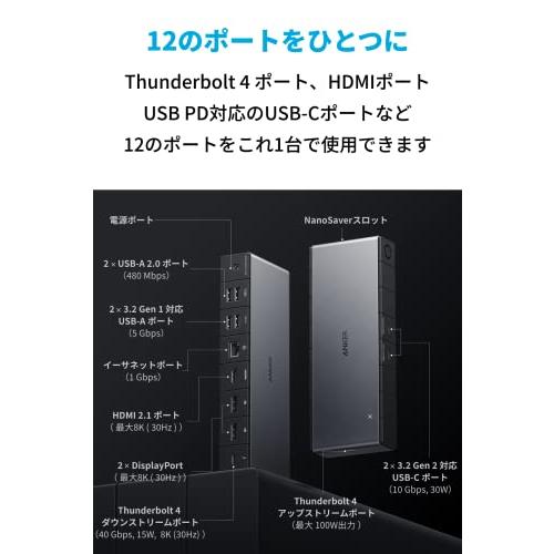 Anker 778 ドッキングステーション Thunderbolt4 箱付　美品 Anker 778 Thunderbolt ドッキングステーション