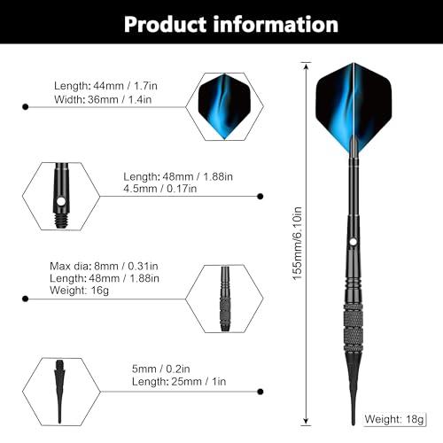 WAYARRIVAL ソフトダーツセット 19g×12本 | 電子ダーツボード対応