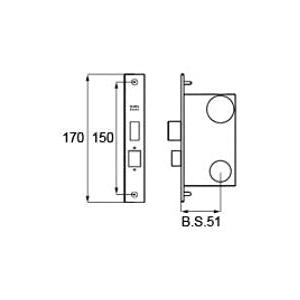 TOSTEMトステム 錠ケース MIWA PA-01 バーハンドル用 メイン箱錠 交換 取替え バックセット51mm 主な使用ドア：各種玄関ドア_1